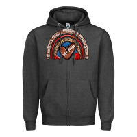 Charcoal Heather football rainbow Zipper Hoodie - Zillion Design Studio
