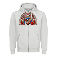 Dove Grey football rainbow Zipper Hoodie - Zillion Design Studio