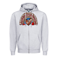 Heather Grey football rainbow Zipper Hoodie - Zillion Design Studio