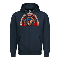 Football Rainbow Zipper Hoodie | Teevron