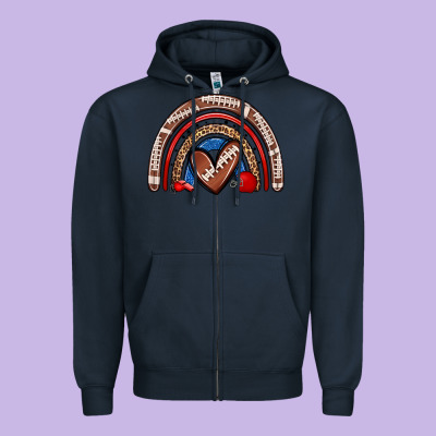 Football Rainbow Zipper Hoodie Designed By Zillion Design Studio