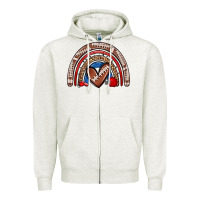 Oatmeal Heather football rainbow Zipper Hoodie - Zillion Design Studio