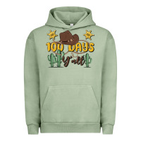 Pigment Oil Green 100 days y'all Urban Hoodie - MaliasSmallBusiness