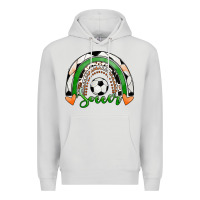Dove Grey Soccer Rainbow Premium Hoodie - RanaPortraitStore