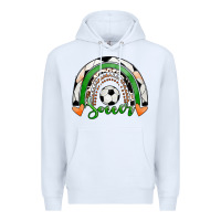 White Soccer Rainbow Premium Hoodie - RanaPortraitStore