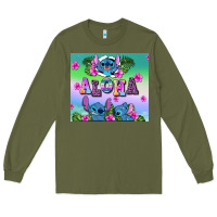 Army Green aloha stitch Long Sleeve Tee - AdoDesignShop