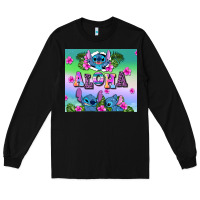 Black aloha stitch Long Sleeve Tee - AdoDesignShop