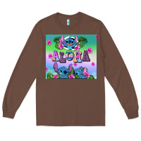 Chestnut aloha stitch Long Sleeve Tee - AdoDesignShop