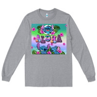 Heather Grey aloha stitch Long Sleeve Tee - AdoDesignShop