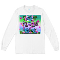 White aloha stitch Long Sleeve Tee - AdoDesignShop