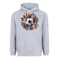 Heather Grey football sunflower Heavyweight Hoodie - HRA Design Shop