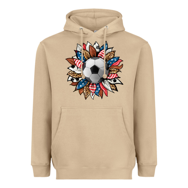 Football Sunflower Heavyweight Hoodie by HRA Design Shop | Teevron