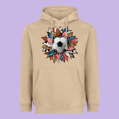 Football Sunflower Heavyweight Hoodie Designed By Hra Design Shop