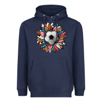 Navy football sunflower Heavyweight Hoodie - HRA Design Shop