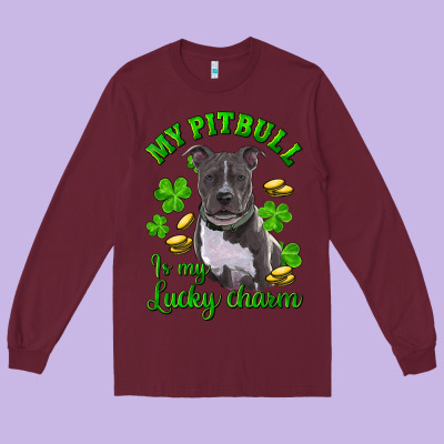 Long Sleeve Tee st patricks day my pitbuli my lucky charm