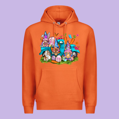 Easter Gnomies With Truck Premium Hoodie Designed By Nancycooperartshop