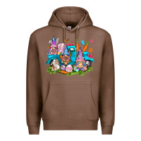 Chestnut Easter gnomies with truck Premium Hoodie - NancyCooperArtShop