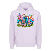 Lilac Easter gnomies with truck Premium Hoodie - NancyCooperArtShop