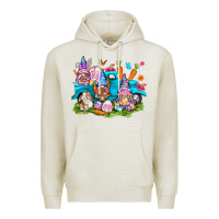 Oatmeal Heather Easter gnomies with truck Premium Hoodie - NancyCooperArtShop