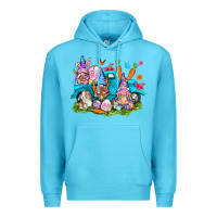 Ocean Blue Easter gnomies with truck Premium Hoodie - NancyCooperArtShop