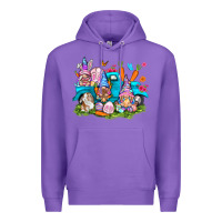 Purple Easter gnomies with truck Premium Hoodie - NancyCooperArtShop