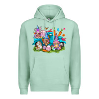 Seafoam Easter gnomies with truck Premium Hoodie - NancyCooperArtShop