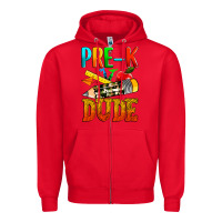 Red pre k dude Zipper Hoodie - texasbilliewilder