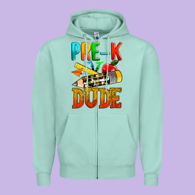 Pre K Dude Zipper Hoodie Designed By Texasbilliewilder