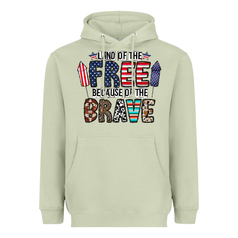 Land Of The Beacause Of The Brave Heavyweight Hoodie by CowhideDigitalArt | Teevron
