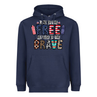 Navy land of the beacause of the brave Heavyweight Hoodie - CowhideDigitalArt