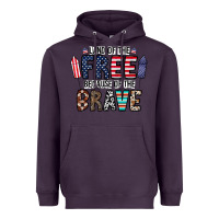 Plum land of the beacause of the brave Heavyweight Hoodie - CowhideDigitalArt