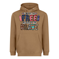 Toasted Coconut land of the beacause of the brave Heavyweight Hoodie - CowhideDigitalArt