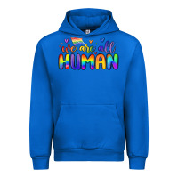Cobalt we are all human Urban Hoodie - MaliasSmallBusiness