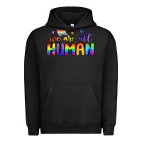 Pigment Black we are all human Urban Hoodie - MaliasSmallBusiness