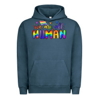 Pigment Midnight Navy we are all human Urban Hoodie - MaliasSmallBusiness
