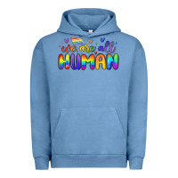 Pigment Pebble Blue we are all human Urban Hoodie - MaliasSmallBusiness