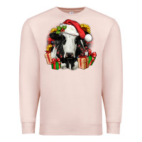 Pale Pink christmas holstein Premium Sweatshirt - JahusDesignShop