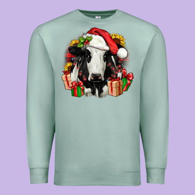 Christmas Holstein Premium Sweatshirt Designed By Jahusdesignshop