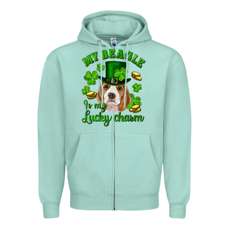 St.patrick's Day My Beagle Is My Lucky Charm Zipper Hoodie by RanaPortraitStore | Teevron
