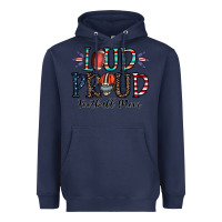 Navy loud proud football mom Heavyweight Hoodie - CowhideDigitalArt