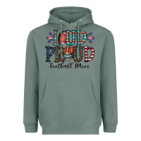 Sage loud proud football mom Heavyweight Hoodie - CowhideDigitalArt