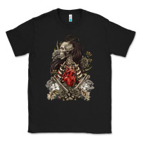 Black floral skeleton Classic Tee - RanaPortraitStore
