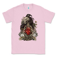 Bubblegum Pink floral skeleton Classic Tee - RanaPortraitStore