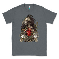 Charcoal Heather floral skeleton Classic Tee - RanaPortraitStore