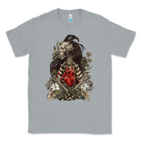 Heather Grey floral skeleton Classic Tee - RanaPortraitStore