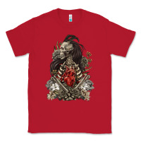Red floral skeleton Classic Tee - RanaPortraitStore