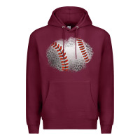 Burgundy leopard baseball patch Premium Hoodie - Jasminsmagicworld