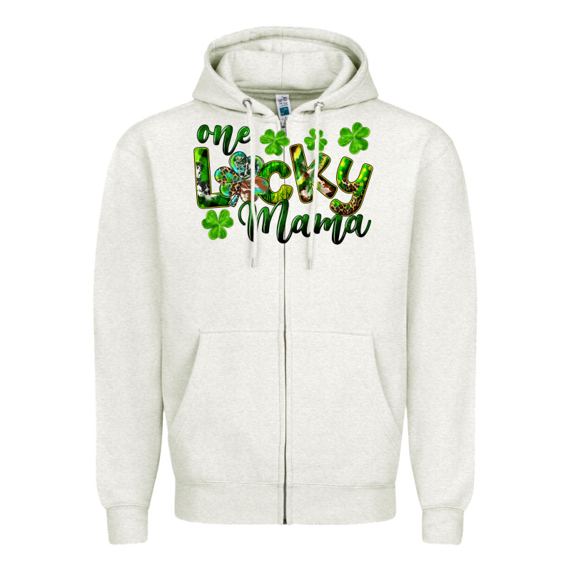 St. Patrick's Day One Lucky Mama Zipper Hoodie by RanaPortraitStore | Teevron