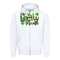 White st. patrick's day one lucky mama Zipper Hoodie - RanaPortraitStore