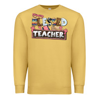 Antique Gold blessed teacher Premium Sweatshirt - AdoDesignShop